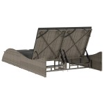 vidaXL Șezlong cu perne, gri, 114x205x73 cm, poliratan vidaXL Șezlong cu perne, gri, 114x205x73 cm, poliratan