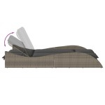 vidaXL Șezlong cu perne, gri, 114x205x73 cm, poliratan vidaXL Șezlong cu perne, gri, 114x205x73 cm, poliratan