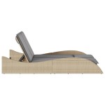 vidaXL Șezlong cu perne, bej, 114x205x73 cm, poliratan vidaXL Șezlong cu perne, bej, 114x205x73 cm, poliratan