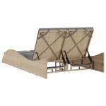 vidaXL Șezlong cu perne, bej, 114x205x73 cm, poliratan vidaXL Șezlong cu perne, bej, 114x205x73 cm, poliratan