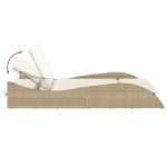 vidaXL Șezlong cu perne, bej, 114x205x73 cm, poliratan vidaXL Șezlong cu perne, bej, 114x205x73 cm, poliratan