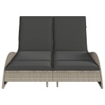 vidaXL Șezlong cu perne, gri deschis, 114x205x73 cm, poliratan vidaXL Șezlong cu perne, gri deschis, 114x205x73 cm, poliratan