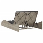 vidaXL Șezlong cu perne, gri deschis, 114x205x73 cm, poliratan vidaXL Șezlong cu perne, gri deschis, 114x205x73 cm, poliratan