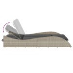 vidaXL Șezlong cu perne, gri deschis, 114x205x73 cm, poliratan vidaXL Șezlong cu perne, gri deschis, 114x205x73 cm, poliratan