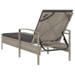 vidaXL Șezlong cu pernă, gri deschis, 63x200x81 cm, poliratan