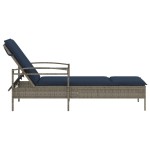 vidaXL Șezlong cu pernă gri 63x200x81 cm, poliratan (doar SUA)