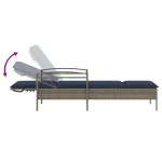 vidaXL Șezlong cu pernă gri 63x200x81 cm, poliratan (doar SUA)