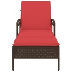 vidaXL Șezlong cu pernă maro 63x200x81 cm, poliratan (doar SUA) vidaXL Șezlong cu pernă maro 63x200x81 cm, poliratan (doar SUA)