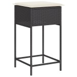 vidaXL Scaune de bar pentru grădină cu perne, 2 buc., negru, poliratan vidaXL Scaune de bar pentru grădină cu perne, 2 buc., negru, poliratan