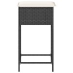 vidaXL Scaune de bar pentru grădină cu perne, 2 buc., negru, poliratan vidaXL Scaune de bar pentru grădină cu perne, 2 buc., negru, poliratan
