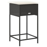 vidaXL Scaune de bar pentru grădină cu perne, 2 buc., negru, poliratan vidaXL Scaune de bar pentru grădină cu perne, 2 buc., negru, poliratan