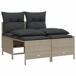 vidaXL Set canapea de grădină cu perne, 4 piese, gri deschis poliratan vidaXL Set canapea de grădină cu perne, 4 piese, gri deschis poliratan
