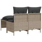 vidaXL Set canapea de grădină cu perne, 4 piese, gri deschis poliratan vidaXL Set canapea de grădină cu perne, 4 piese, gri deschis poliratan