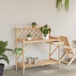 vidaXL Bancă cu spalier pentru plantare, lemn masiv de brad vidaXL Bancă cu spalier pentru plantare, lemn masiv de brad