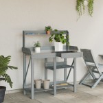 vidaXL Bancă cu spalier pentru plantare, gri, lemn masiv de brad vidaXL Bancă cu spalier pentru plantare, gri, lemn masiv de brad