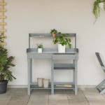 vidaXL Bancă cu spalier pentru plantare, gri, lemn masiv de brad vidaXL Bancă cu spalier pentru plantare, gri, lemn masiv de brad