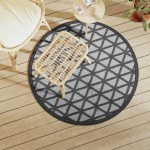 vidaXL Covor de exterior, ARAKIL negru, Ø120 cm, PP vidaXL Covor de exterior, ARAKIL negru, Ø120 cm, PP
