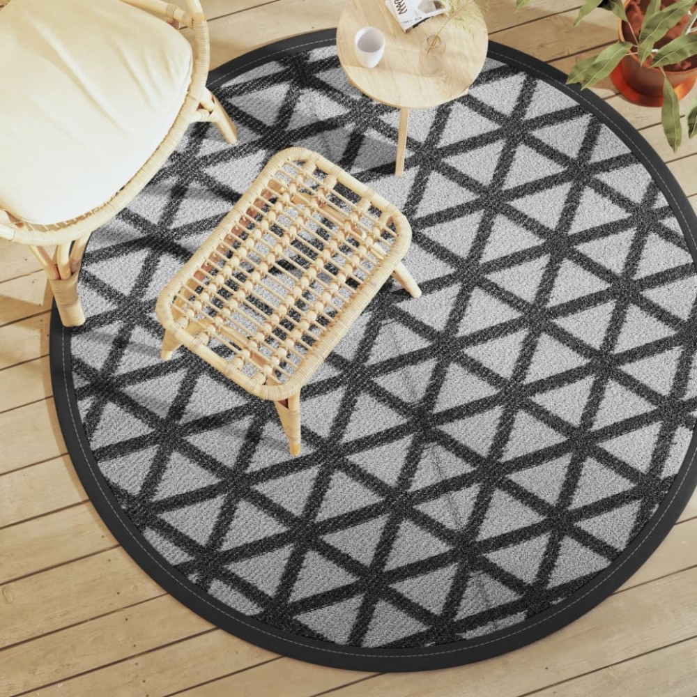 vidaXL Covor de exterior, ARAKIL negru, Ø160 cm, PP