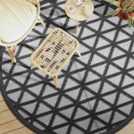 vidaXL Covor de exterior, ARAKIL negru, Ø200 cm, PP vidaXL Covor de exterior, ARAKIL negru, Ø200 cm, PP