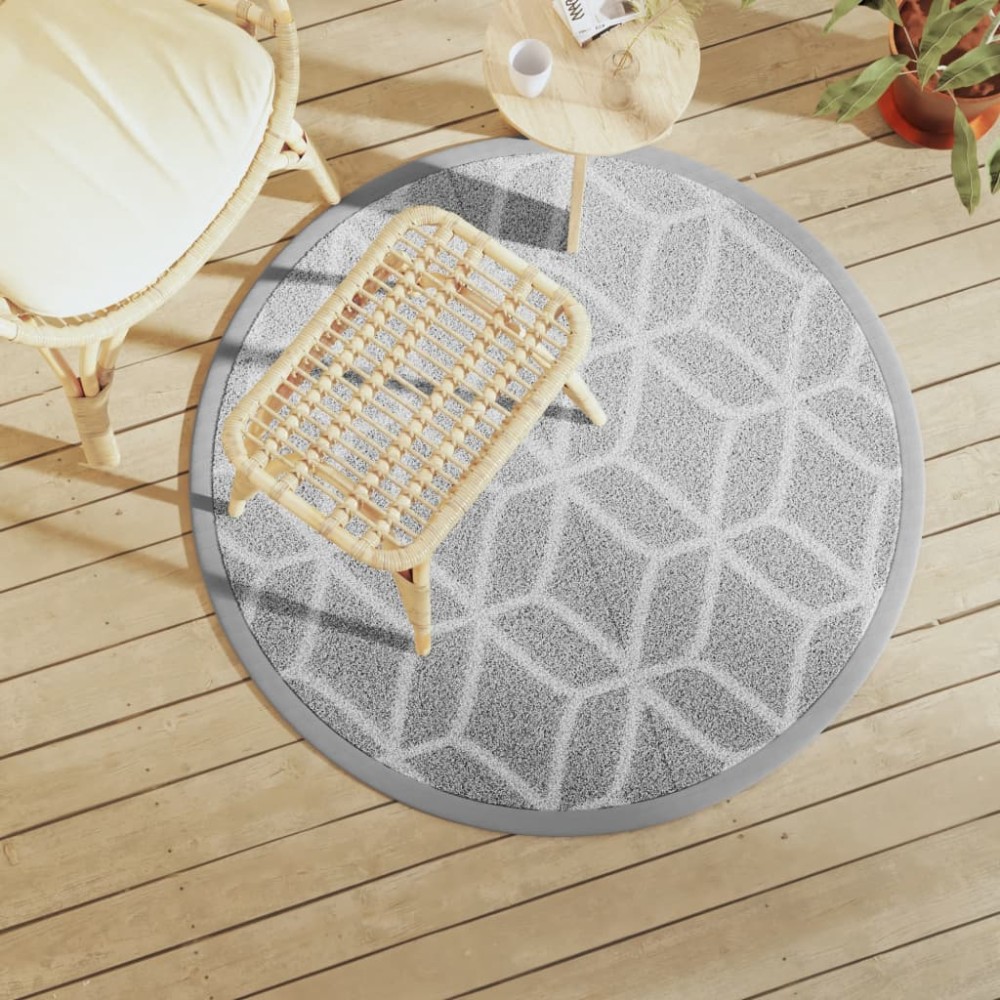 vidaXL Covor de exterior, ARAKIL gri, Ø120 cm, PP