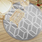 vidaXL Covor de exterior, ARAKIL gri, Ø160 cm, PP
