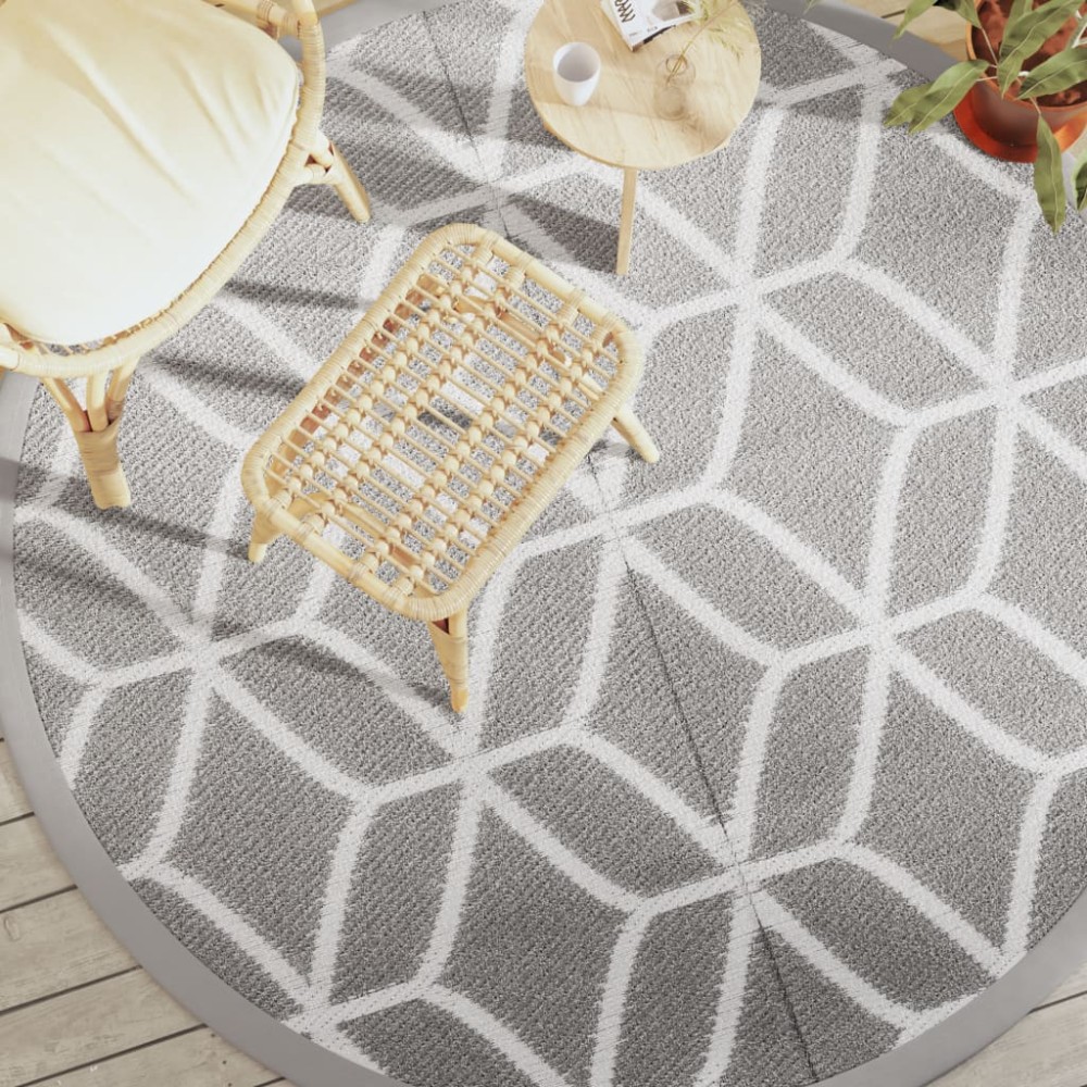 vidaXL Covor de exterior, ARAKIL gri, Ø200 cm, PP
