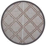 vidaXL Covor de exterior, ARAKIL maro, Ø120 cm, PP vidaXL Covor de exterior, ARAKIL maro, Ø120 cm, PP