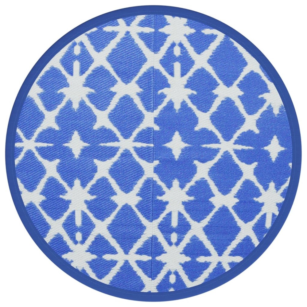 vidaXL Covor de exterior, ARAKIL albastru și alb, Ø120 cm, PP