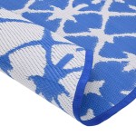 vidaXL Covor de exterior, ARAKIL albastru și alb, Ø120 cm, PP vidaXL Covor de exterior, ARAKIL albastru și alb, Ø120 cm, PP