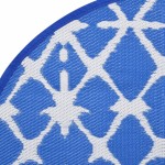 vidaXL Covor de exterior, ARAKIL albastru și alb, Ø200 cm, PP vidaXL Covor de exterior, ARAKIL albastru și alb, Ø200 cm, PP