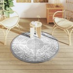 vidaXL Covor de exterior, ARAKIL gri deschis, Ø120 cm, PP vidaXL Covor de exterior, ARAKIL gri deschis, Ø120 cm, PP