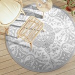 vidaXL Covor de exterior, ARAKIL gri deschis, Ø160 cm, PP vidaXL Covor de exterior, ARAKIL gri deschis, Ø160 cm, PP