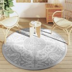vidaXL Covor de exterior, ARAKIL gri deschis, Ø160 cm, PP vidaXL Covor de exterior, ARAKIL gri deschis, Ø160 cm, PP