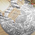 vidaXL Covor de exterior, ARAKIL gri deschis, Ø200 cm, PP vidaXL Covor de exterior, ARAKIL gri deschis, Ø200 cm, PP