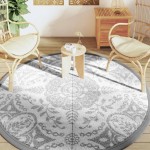 vidaXL Covor de exterior, ARAKIL gri deschis, Ø200 cm, PP vidaXL Covor de exterior, ARAKIL gri deschis, Ø200 cm, PP
