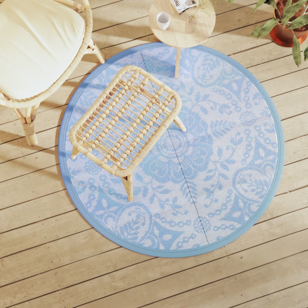 vidaXL Covor de exterior, ARAKIL bleu, Ø120 cm, PP