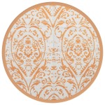 vidaXL Covor de exterior, ARAKIL portocaliu și alb, Ø160 cm, PP