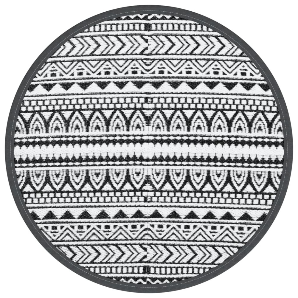 vidaXL Covor de exterior, ARAKIL negru, Ø120 cm, PP