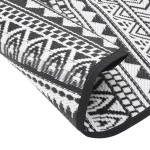 vidaXL Covor de exterior, ARAKIL negru, Ø120 cm, PP vidaXL Covor de exterior, ARAKIL negru, Ø120 cm, PP
