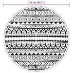 vidaXL Covor de exterior, ARAKIL negru, Ø120 cm, PP vidaXL Covor de exterior, ARAKIL negru, Ø120 cm, PP