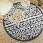 vidaXL Covor de exterior, ARAKIL negru, Ø160 cm, PP vidaXL Covor de exterior, ARAKIL negru, Ø160 cm, PP