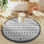 vidaXL Covor de exterior, ARAKIL negru, Ø160 cm, PP vidaXL Covor de exterior, ARAKIL negru, Ø160 cm, PP
