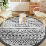 vidaXL Covor de exterior, ARAKIL negru, Ø200 cm, PP vidaXL Covor de exterior, ARAKIL negru, Ø200 cm, PP