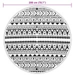 vidaXL Covor de exterior, ARAKIL negru, Ø200 cm, PP vidaXL Covor de exterior, ARAKIL negru, Ø200 cm, PP
