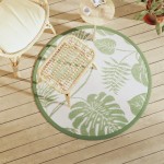 vidaXL Covor de exterior, ARAKIL verde, Ø120 cm, PP vidaXL Covor de exterior, ARAKIL verde, Ø120 cm, PP