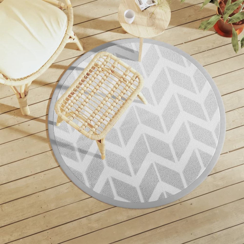 vidaXL Covor de exterior, ARAKIL gri, Ø120 cm, PP