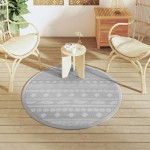 vidaXL Covor de exterior, ARAKIL gri, Ø120 cm, PP vidaXL Covor de exterior, ARAKIL gri, Ø120 cm, PP