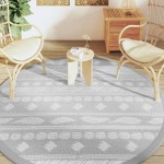 vidaXL Covor de exterior, ARAKIL gri, Ø200 cm, PP vidaXL Covor de exterior, ARAKIL gri, Ø200 cm, PP