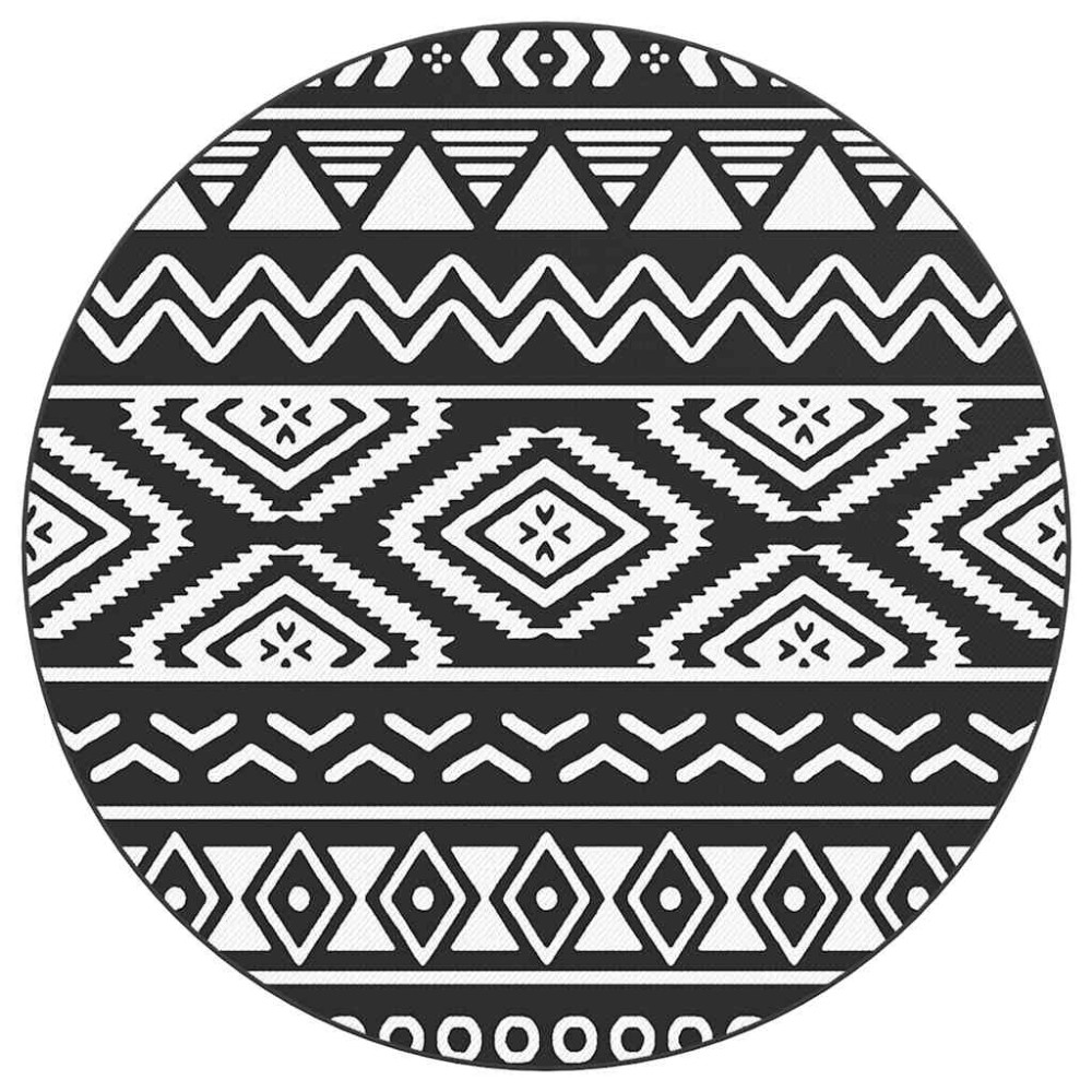 vidaXL Covor de exterior, ARAKIL negru, Ø120 cm, PP