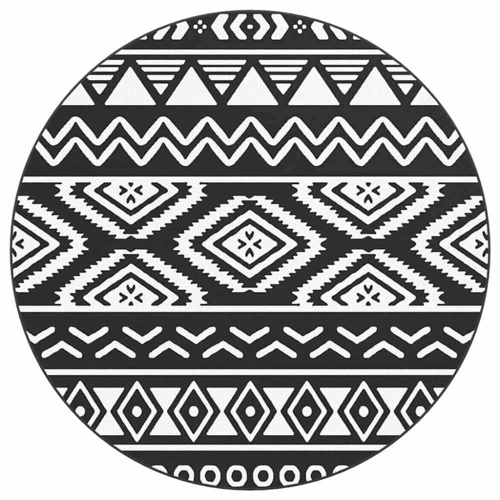 vidaXL Covor de exterior, ARAKIL negru, Ø200 cm, PP
